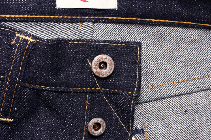Hanzo Jeans Rusted Laurel Leaf Button